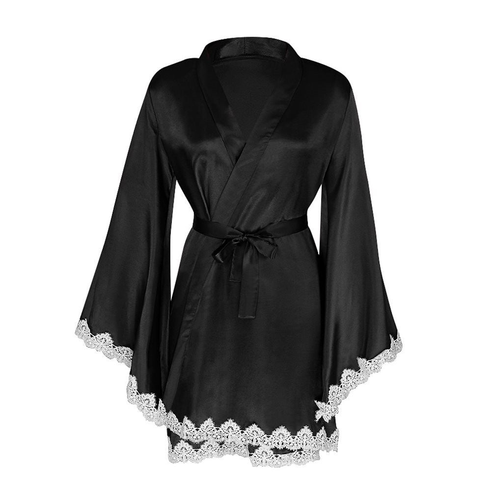 Sexy Long Sleeve Pajamas With Lace Sleeves
