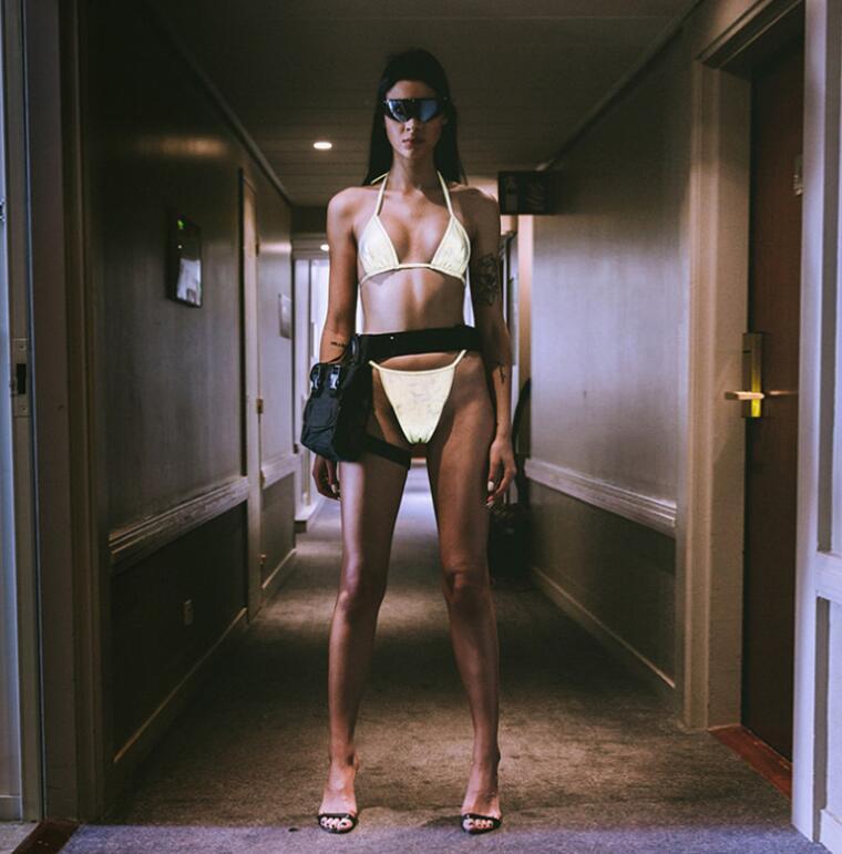 Women's reflective lace sexy thong suit